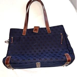 Authentic Dooney and Bourke Canvas/Leather Monogram Tote